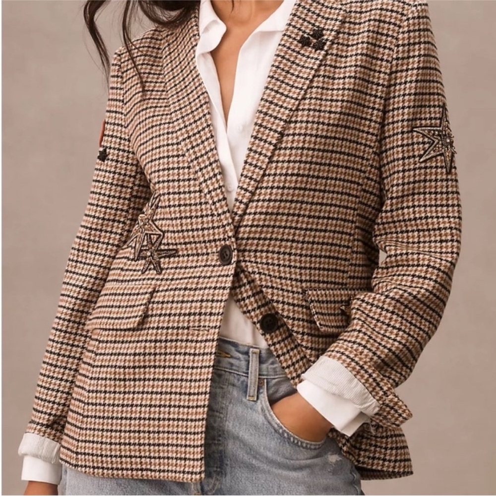 By Anthropologie Appliqué Blazer